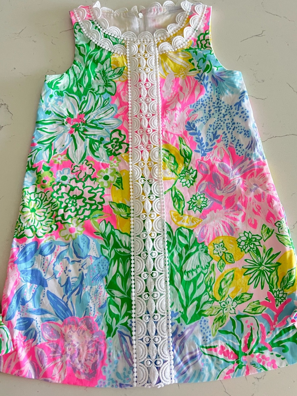 Lilly Pulitzer Shift Dress Delight Patch print Girl size 5